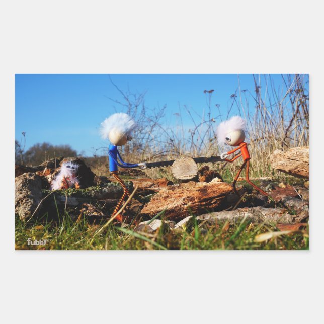 Sticker Rectangulaire Les Fubby qui ont percé la tribu de l'arbre. (Devant)