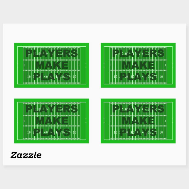 Sticker Rectangulaire Les joueurs font des Plays (Feuille)