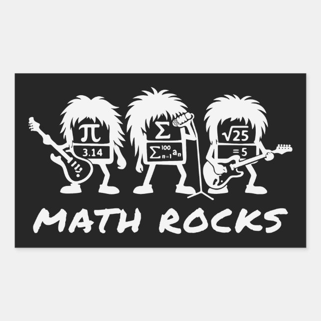 Sticker Rectangulaire Les maths déchirent Humour de groupe de rock acadé (Devant)