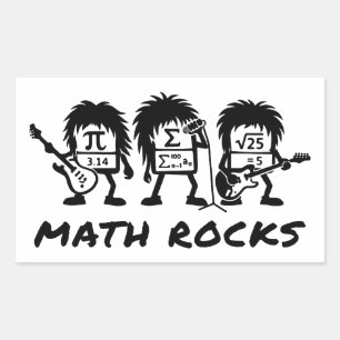 Sticker Rectangulaire Les maths détonnent Humour de groupe de rock unive