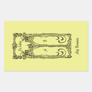 Sticker Rectangulaire Les paons vintages ex de Libris ajoutent les