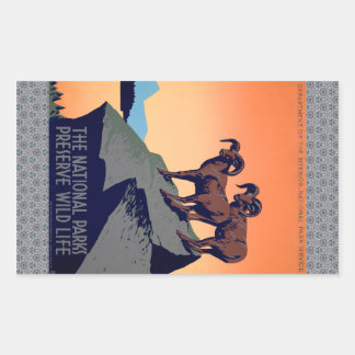 Sticker Rectangulaire Les parcs nationaux