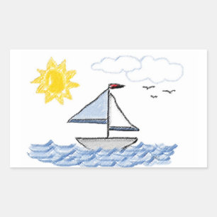 Sticker Rectangulaire Les Pastels des voiliers