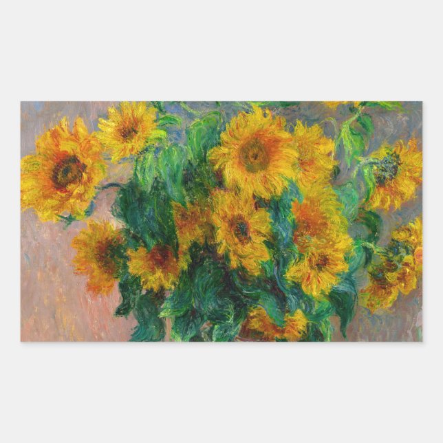 Sticker Rectangulaire Les tournesols de Monet (Devant)