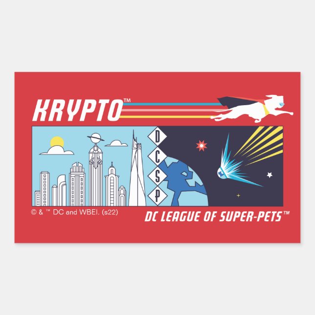 Sticker Rectangulaire L'espace extra-atmosphérique de Krypto vers la mét (Devant)