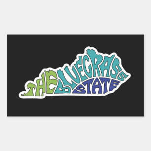 Sticker Rectangulaire L'État de Bluegrass - Kentucky