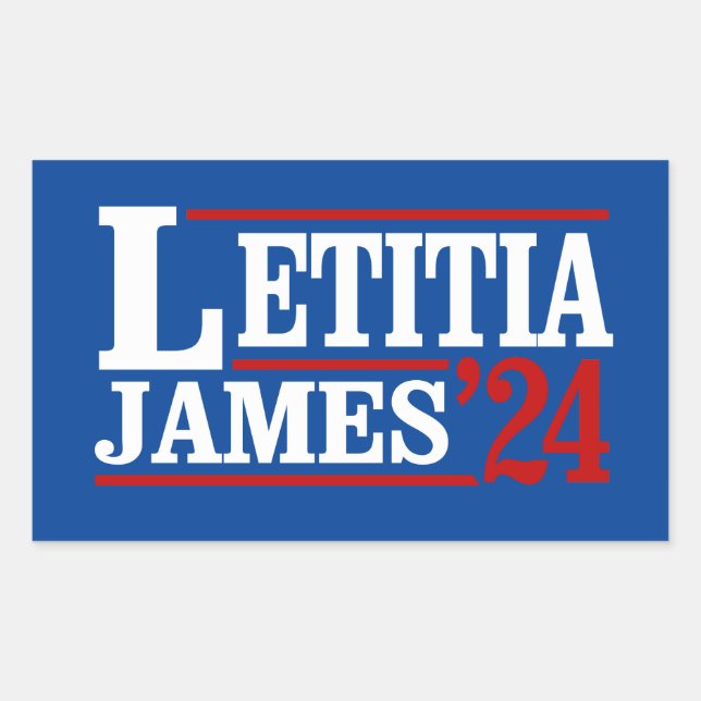 Sticker Rectangulaire Letitia James 2024 (Devant)