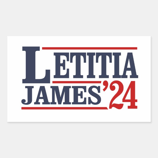 Sticker Rectangulaire Letitia James 2024 (Devant)