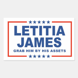 Sticker Rectangulaire Letitia James - Attrapez-le par ses biens
