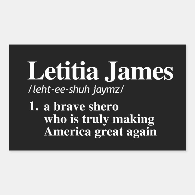 Sticker Rectangulaire Letitia James Definition - Un brave shero (Devant)