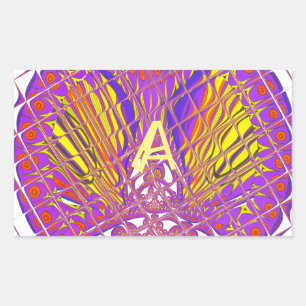 Sticker Rectangulaire Lettre A, logo coloré design du texte