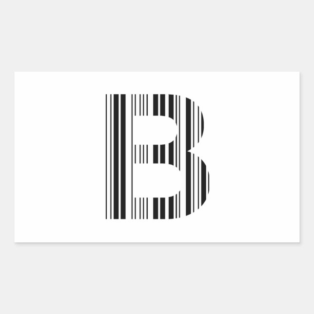 Sticker Rectangulaire LETTRE B CODE BARRE Premier Motif de code barre in (Devant)
