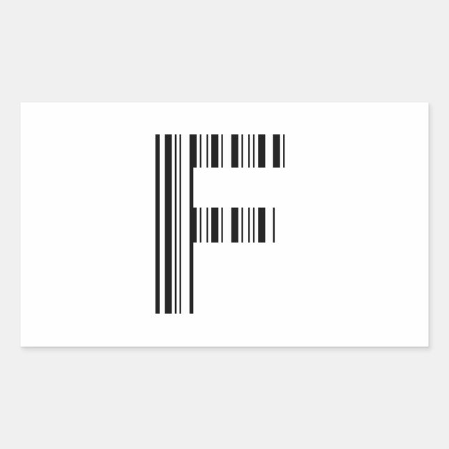 Sticker Rectangulaire LETTRE F CODE BARRE Premier Motif de code barre in (Devant)