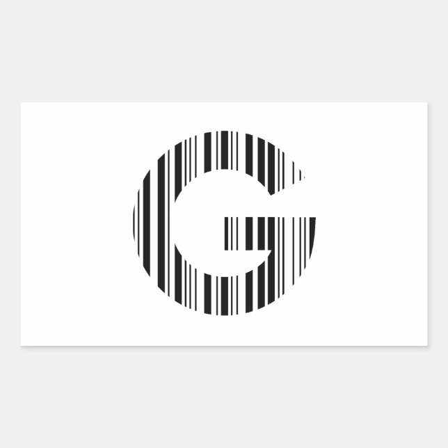 Sticker Rectangulaire LETTRE G CODE BARRE Premier Motif de code barre in (Devant)