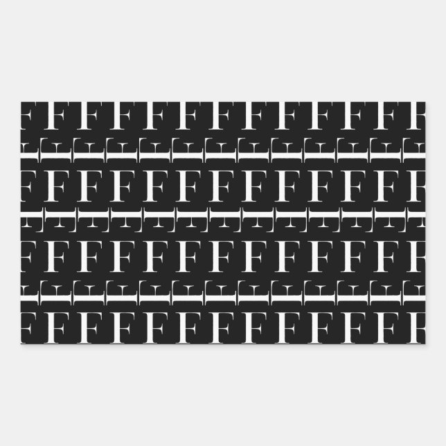 STICKER RECTANGULAIRE LETTRE INITIALE MONÂTRE F (Devant)