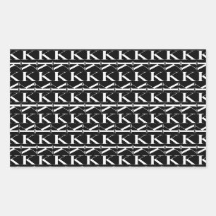 Sticker Rectangulaire Lettre initiale monogramme K