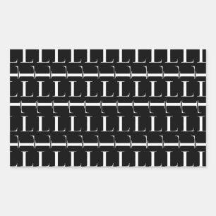 Sticker Rectangulaire Lettre initiale monogramme L