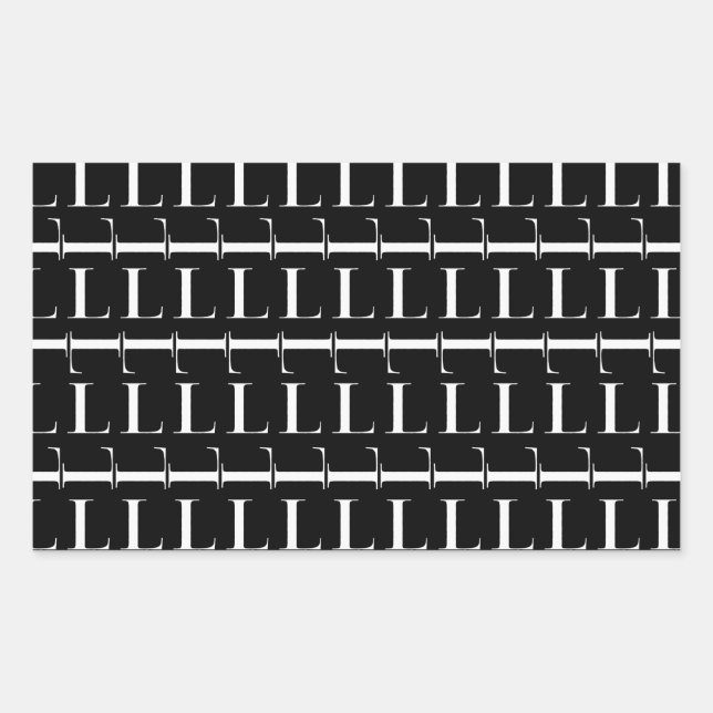 Sticker Rectangulaire Lettre initiale monogramme L (Devant)