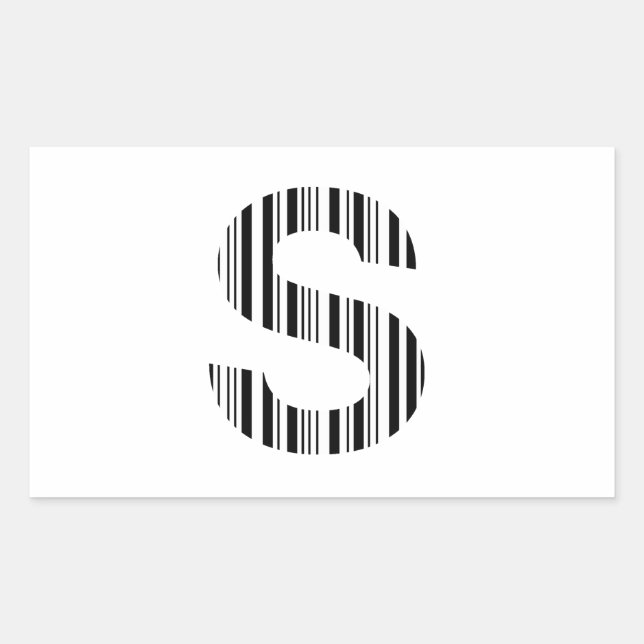 Sticker Rectangulaire LETTRE S CODE BARRE Premier Motif de code barre in (Devant)