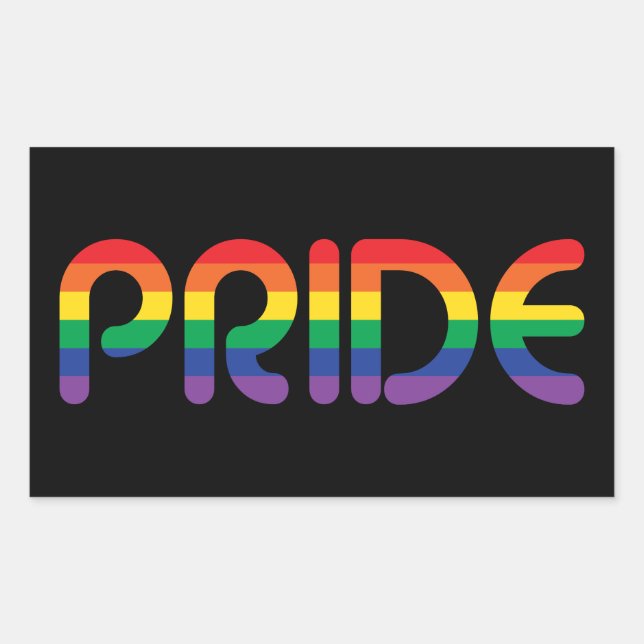 Sticker Rectangulaire Lettres de ballon Rainbow Pride (Devant)