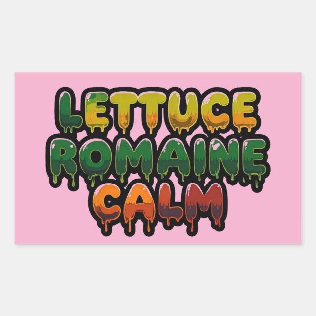 Sticker Rectangulaire Lettuce Romaine Calme Texte Sèche Art (Devant)