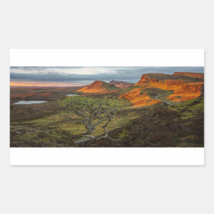 Sticker Rectangulaire Lever de soleil sur les montagnes Quiraing à Skye,