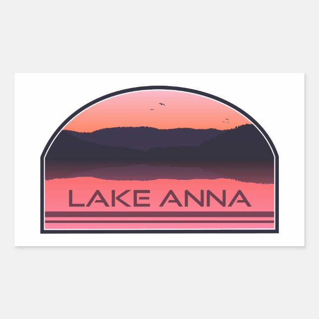 Sticker Rectangulaire Lever rouge du lac Anna Virginia (Devant)