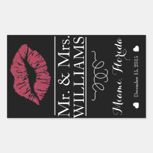 Sticker Rectangulaire lèvres faites sur commande de centre de table