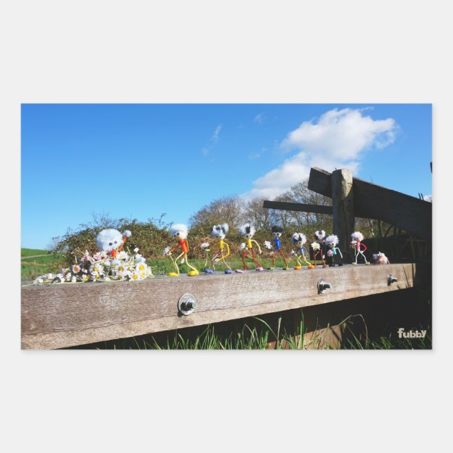 Sticker Rectangulaire L'exode de Fubby vers les félicitations. (Devant)