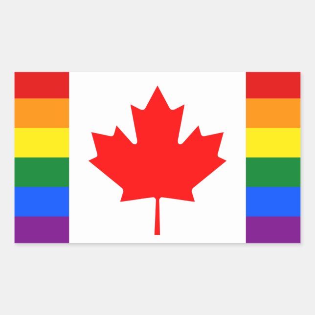 Sticker Rectangulaire LGBT Canada (Devant)
