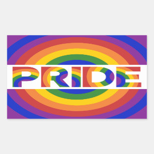 Sticker Rectangulaire LGBT Pride l'arc-en-ciel géométrique