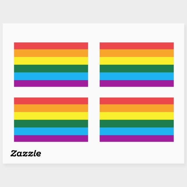 Sticker Rectangulaire Lgbt Rainbow Flag Queer (Feuille)