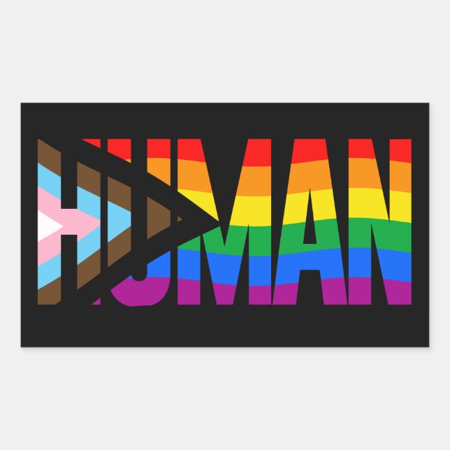 STICKER RECTANGULAIRE LGBTQ HUMAN (Devant)