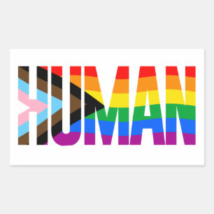 STICKER RECTANGULAIRE LGBTQ HUMAN