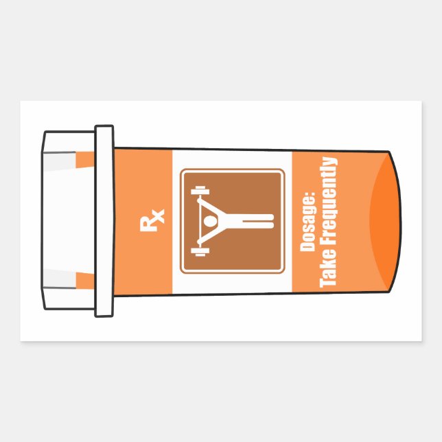 Sticker Rectangulaire L'haltérophilie est ma drogue (Devant)