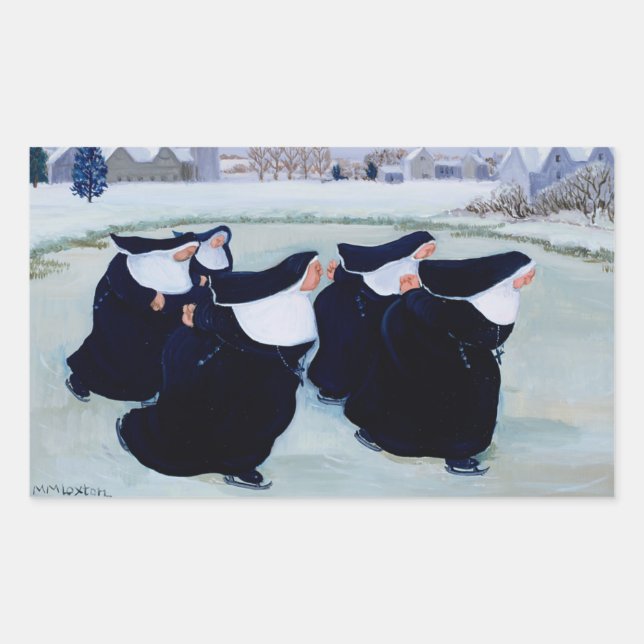 Sticker Rectangulaire L'hiver au couvent (Devant)