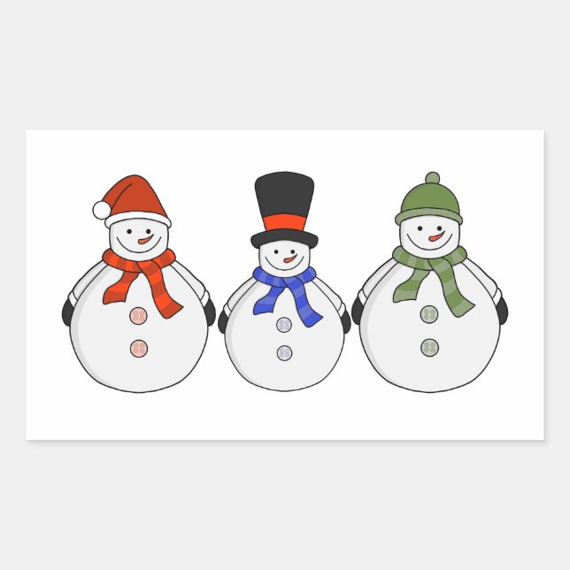 Sticker Rectangulaire L'hiver des neiges est arrivé (Devant)