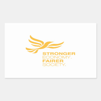 Sticker Rectangulaire Lib Dems Économie plus forte Société plus équitabl