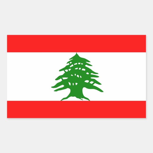 Sticker Rectangulaire Libanais Fiers - Fiers D'Être Libanais - Liban (Devant)