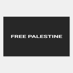 Sticker Rectangulaire Libérez la Palestine noir blanc texte personnalisé