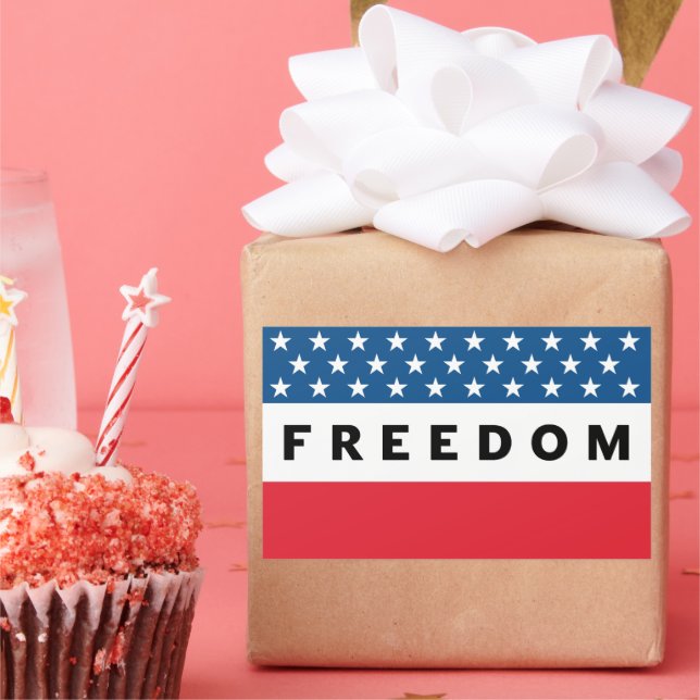 Sticker Rectangulaire Liberté Un Véritable Patriote (Fête)