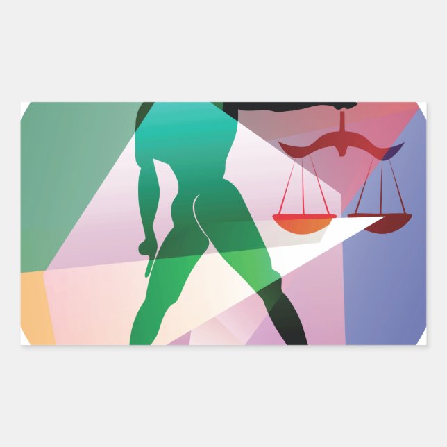 Sticker Rectangulaire libra abstraite (Devant)