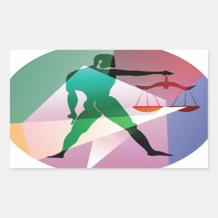 Sticker Rectangulaire libra abstraite