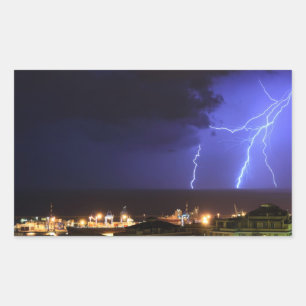 Sticker Rectangulaire Lightning in Gênes, Italie