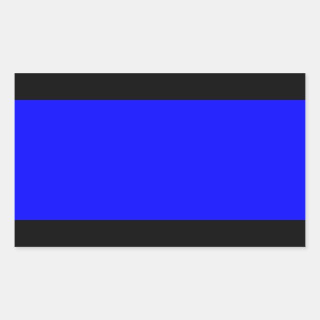 Sticker Rectangulaire Ligne Bleue Mince (Devant)