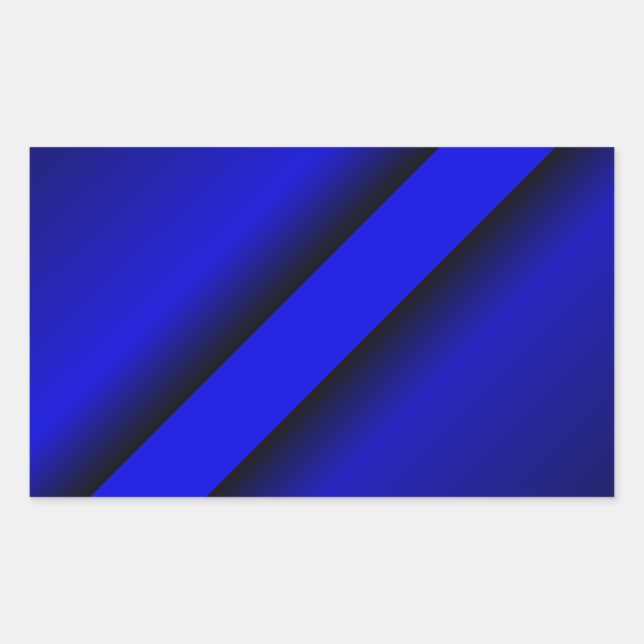 Sticker Rectangulaire Ligne bleue mince (Devant)
