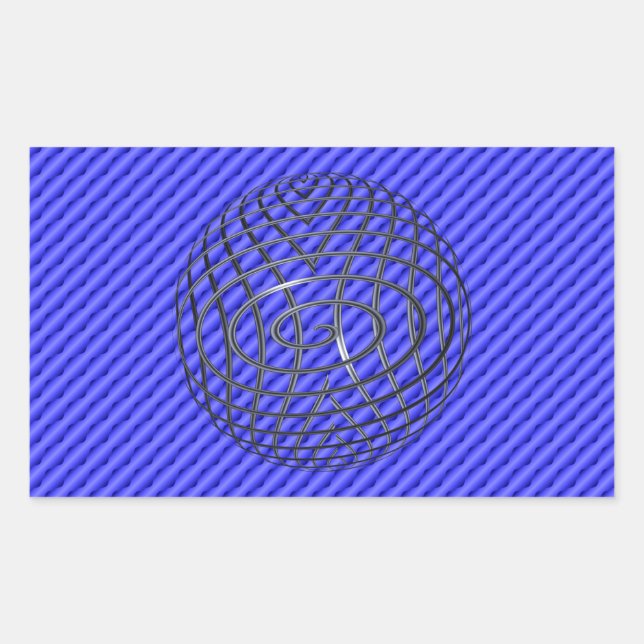 Sticker Rectangulaire Ligne Bleue Mince Un-d'un-un-un-un (Devant)