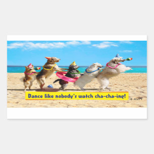 Sticker Rectangulaire Ligne Conga pour la fête des chiens