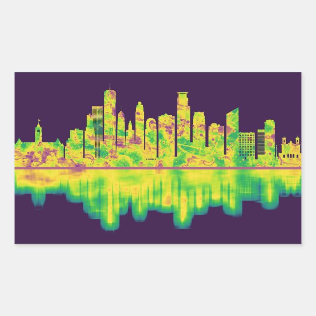 Sticker Rectangulaire Ligne du Minneapolis (Devant)