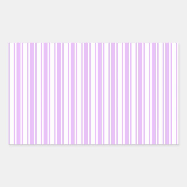 Sticker Rectangulaire Lilac violet et blanc bonbons rayures (Devant)